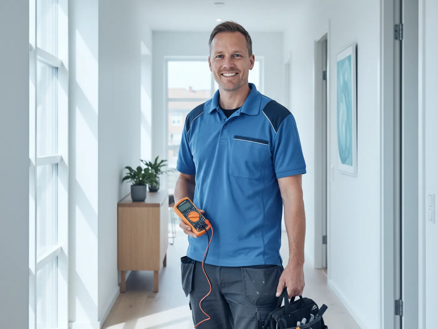 Autoriseret elektriker fra Odense i arbejde